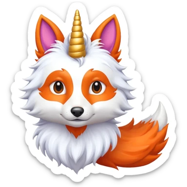 unicorn fox hybrid sticker