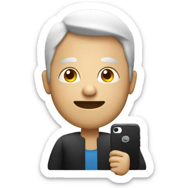 person whit mobilephone sticker