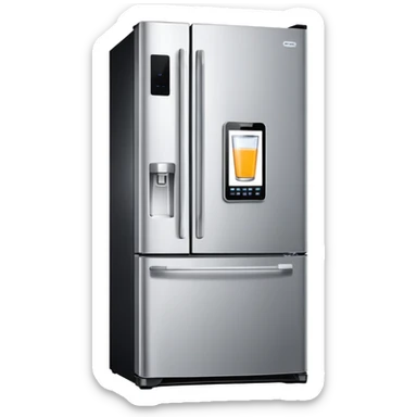 refrigerator with digital screen sticker