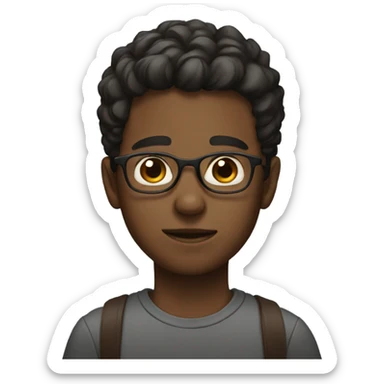 Boy with a glasses with brown eyes  sticker