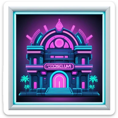 cyberpunk neon Coliseum sticker