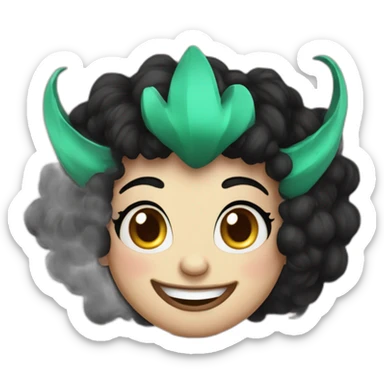 pomni amazing digital circus jester black hair cartoon gooseworx sticker