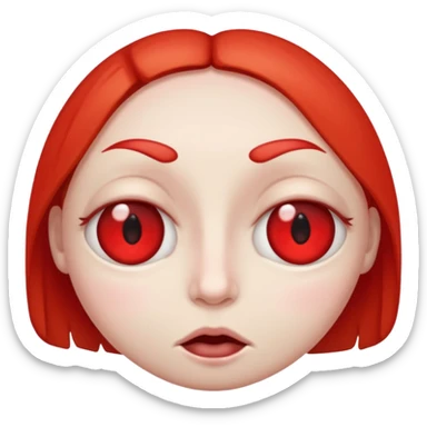 face with puffy, bloodshot eyes, droopy eyelids sticker