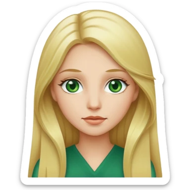 Woman with green eyes  and long blonde hair  sticker