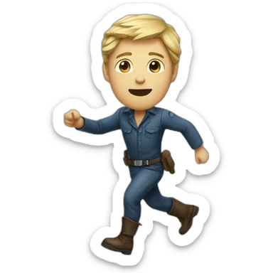 Homme travaille action sticker