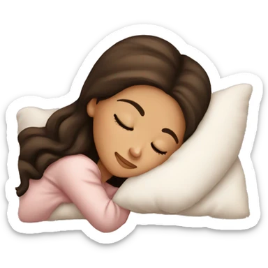 brunette girl sleeping cozy sticker