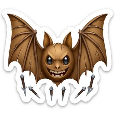 Bat with nails in it sticker
