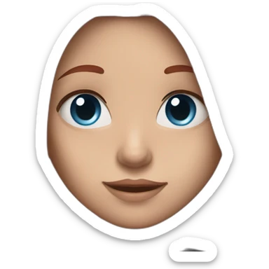 a girl with straight long cherry red hair, with black shirt, blue eyes sticker