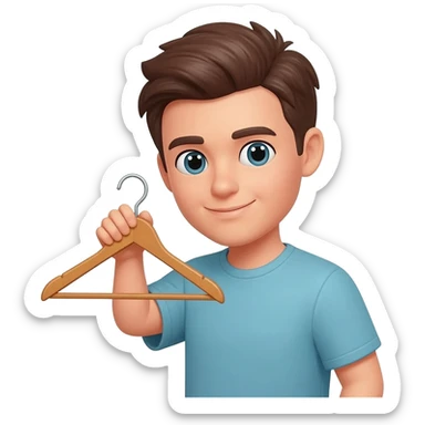 Emoji holding a clothes hanger sticker
