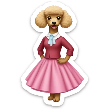 Poodle skirt sticker