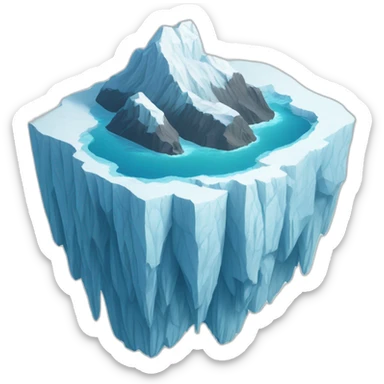 iceberg floating on sea, bird View sticker