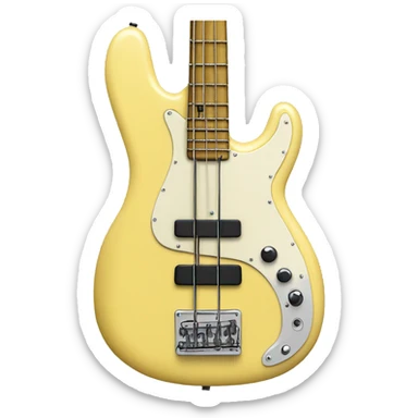 butter cream  yellow colored bass guitar sticker
