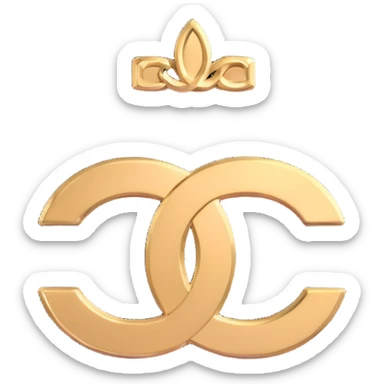 Chanel logo, elegant, minimal, black and white sticker