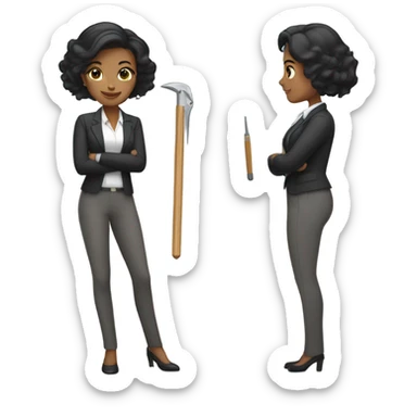 woman profession architect black hair sticker