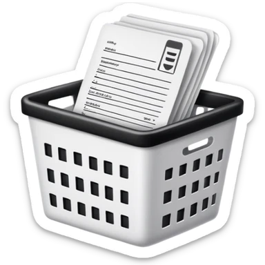 email e-receipt and paper receipt in a white and black basketr sticker