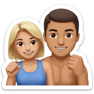 A girl beat his bf sticker