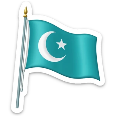 Turkuaz renginde türk bayrağı yapar mısın. Bayrak. I want to flag. 🇹🇷 Like this but turquoise. İt's must be turquoise  sticker