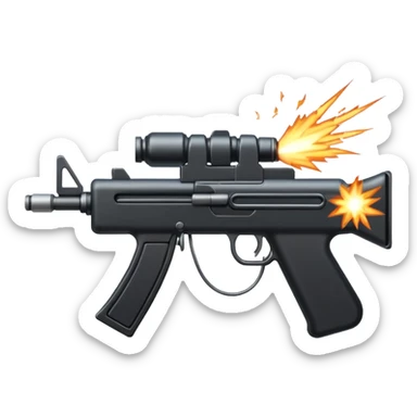 machine gun firing sticker