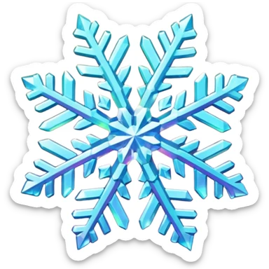 Iridescent Holographic, realistic snowflake sticker