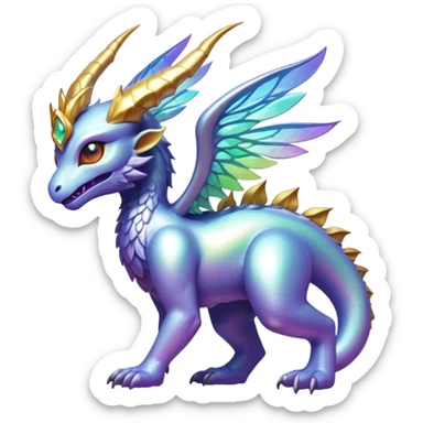 Epic divine complex iridescent aesthetic-Fakémon-creature-scenery sticker
