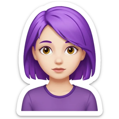 White Girl with purple hair  sticker