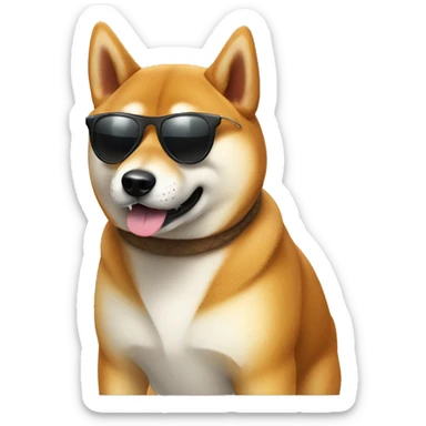 Shiba Inu wearing sunglasses sticker