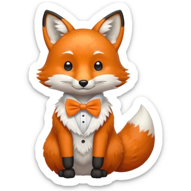 fox wearing bow ties sticker