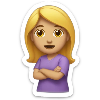 mujer de pie llorando sticker