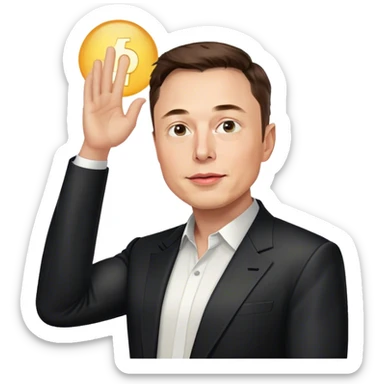 elon musk saluting sticker