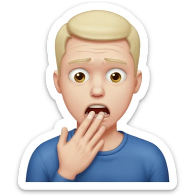 Guy choking himself with his hands around his neck sticker