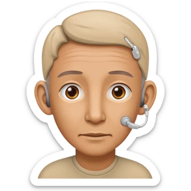 Tapi pakai alat bantu dengar dua duanya warna beinge lengkap sticker