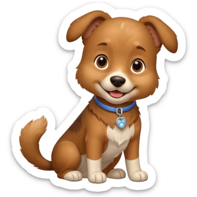 A dog patient with one paw in a cast, smiling bravely despite discomfort.
 sticker