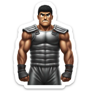 Guts from Berserk bench pressing sticker