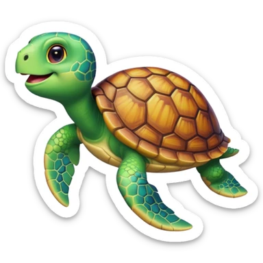 a rainbow turtle wearing a bikini sticker