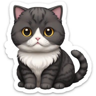 black scottish fold cat with white on the chest sticker