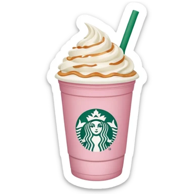
Una bebida rosa de Starbucks  con nata sticker