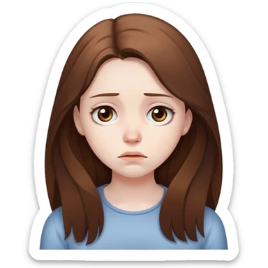 Sad girl with long hair sticker
