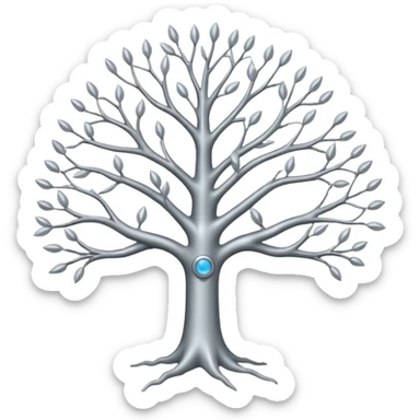 tree with eeg electrodes for branches sticker