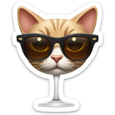 Cat with sunglasses and a espresso martini sticker