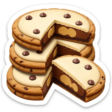cookie with chocolate and some pices of kinder in a recipe of alumin sticker