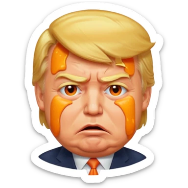Donald Trump as crying bloated bag of oranges sticker