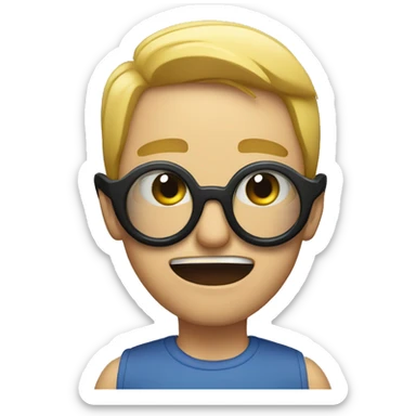 shocked emoji removing black goggles  sticker