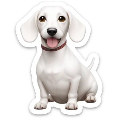 White sausage dog with ball sticker