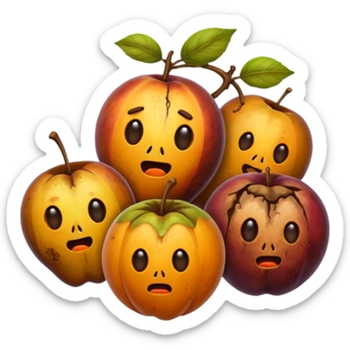small pile of rotten fruits sticker
