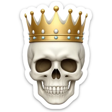 Skull with Crown PNG sticker