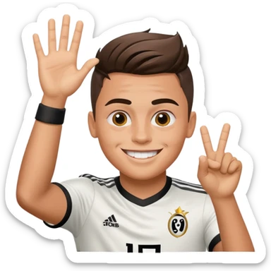 Paulo dybala celebnration  but emoji like whti emoji face and hand sticker