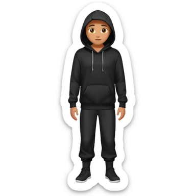 fullbody Mysterious man in black hoodie sticker
