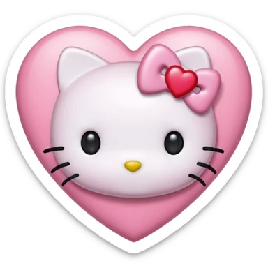 Hello kitty heart pink sticker