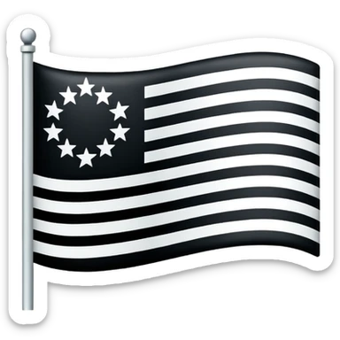 A flag with black and white horizontal lines sticker
