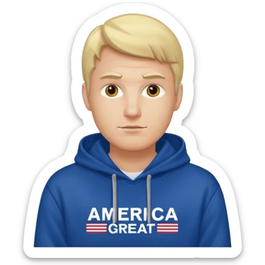 Trump with a make America great again hoodie on sticker